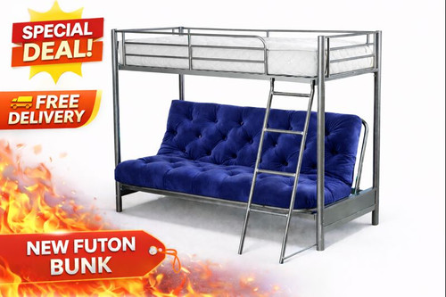 Metal futon bunk - metal, bed