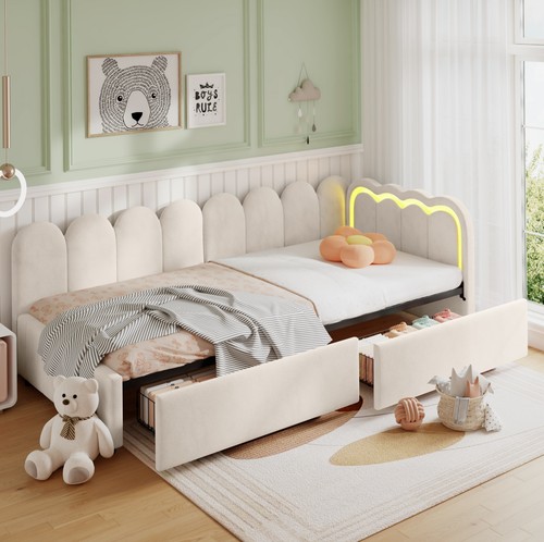 Daybed velvet sofa - velvet, bed