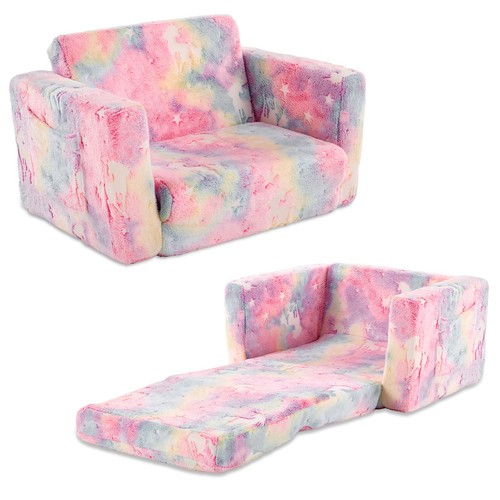 Pink kids foldable - pink, sofa
