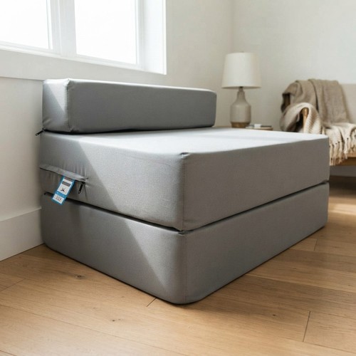 Compact portable grey futon - portable,