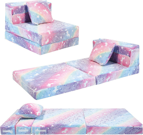 Glow rainbow unicorn tri fold - glow, tri-fold